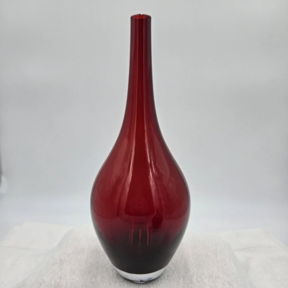 IKEA Salong Vase Set Of 2 Ruby Red Art Blown Glass Designed By Johanna Jelinek